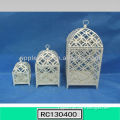 Vintage Iron Bird Cage Candle Holder Set for Sale